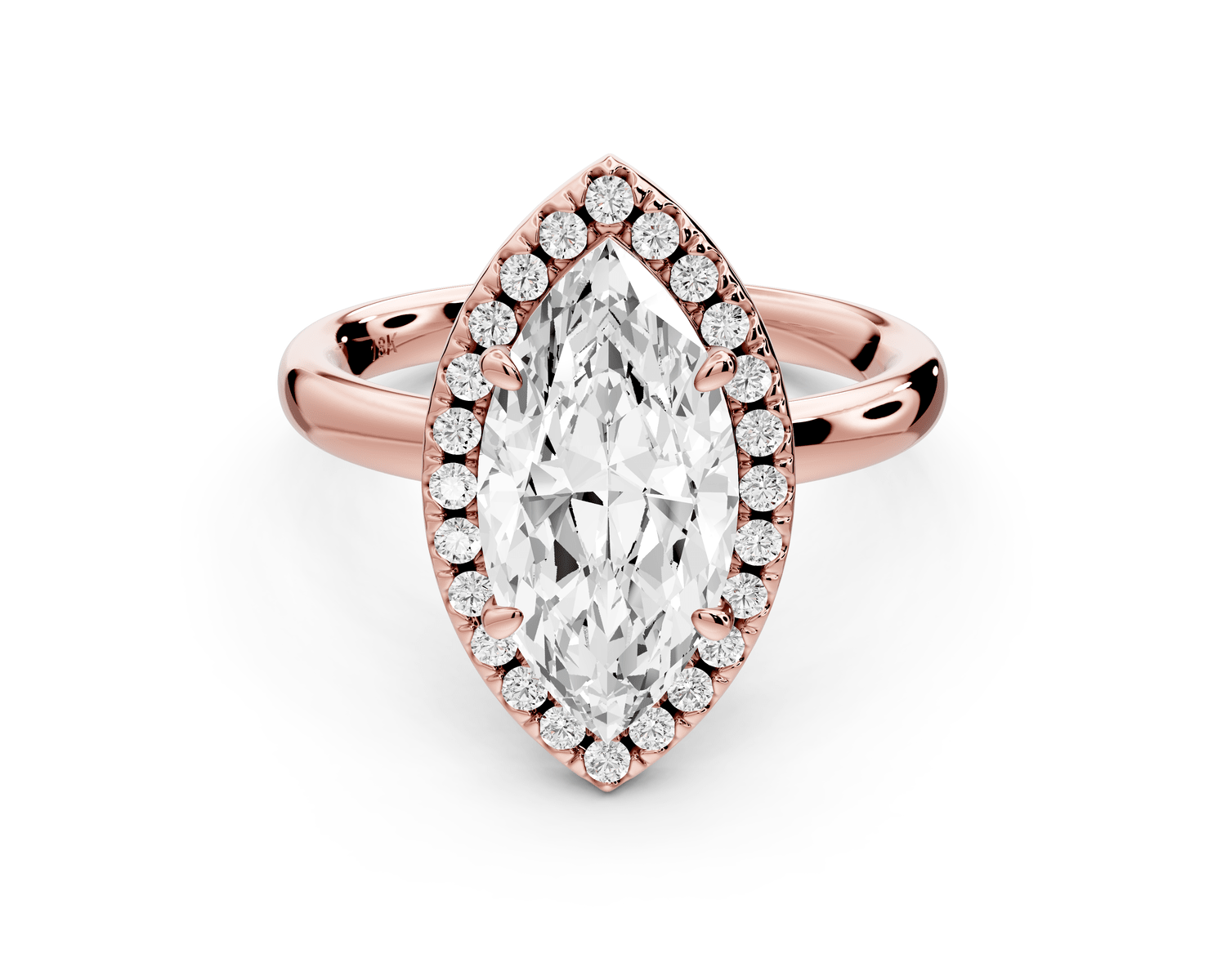 Eliana - 2ct 14k rose gold marquise diamond with halo engagement ring - Mr. Alex Jewelry