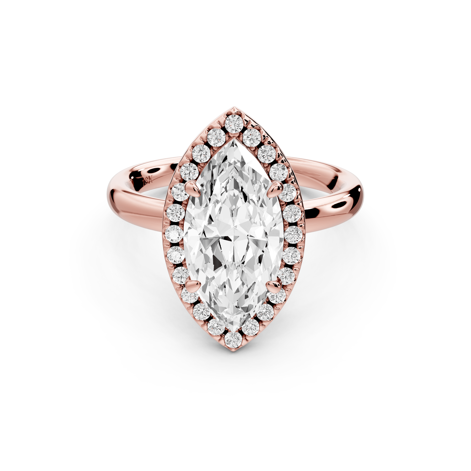 Eliana - 2ct 14k rose gold marquise diamond with halo engagement ring - Mr. Alex Jewelry