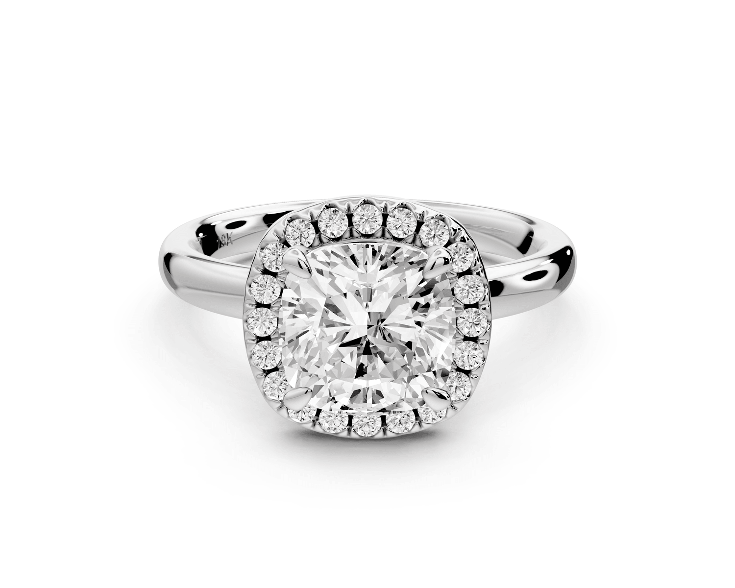 Eliana - 2ct 14k white gold cushion diamond with halo engagement ring - Mr. Alex Jewelry