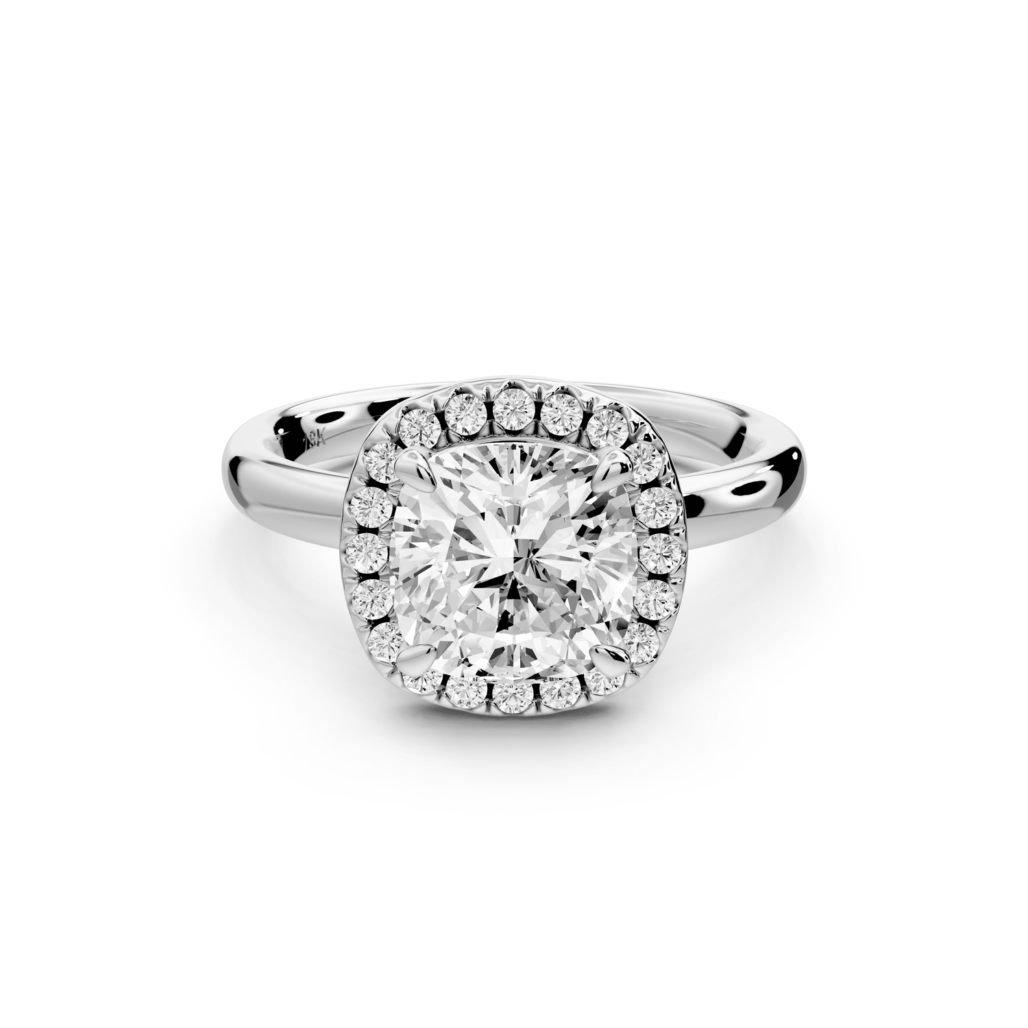 Eliana - 2ct 14k white gold cushion diamond with halo engagement ring - Mr. Alex Jewelry