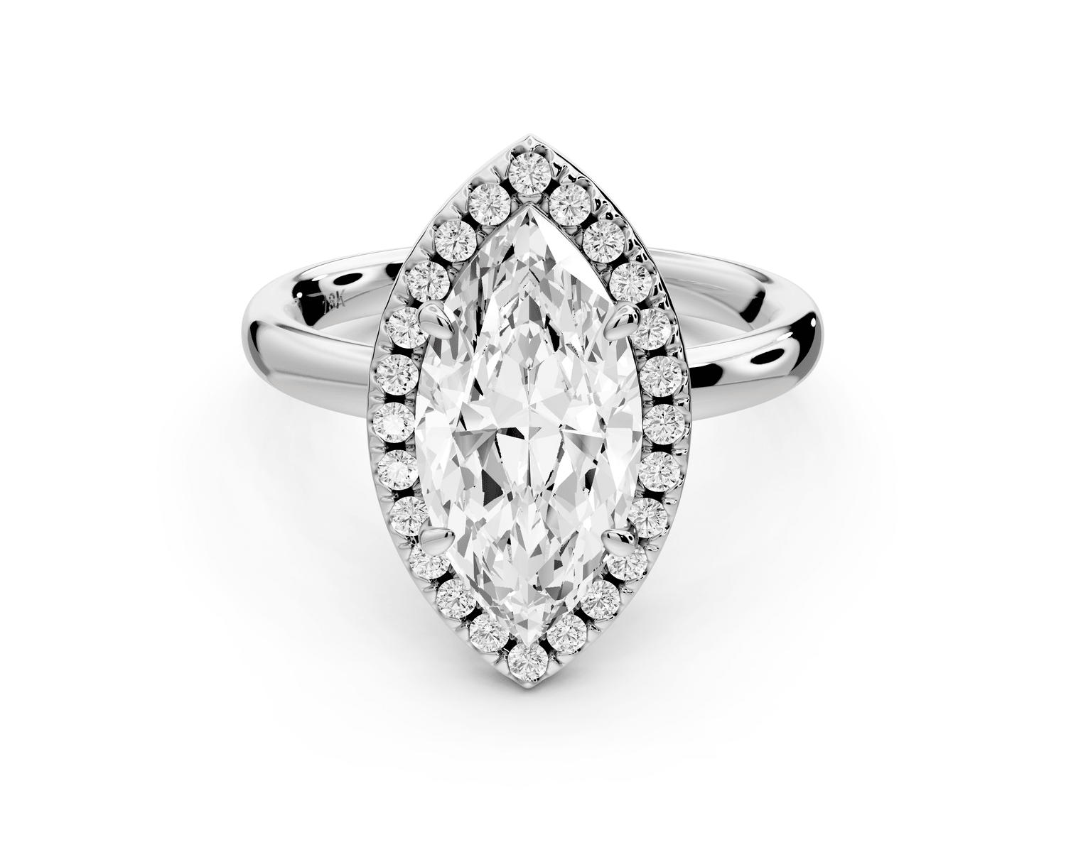 Eliana - 2ct 14k white gold marquise diamond with halo engagement ring - Mr. Alex Jewelry