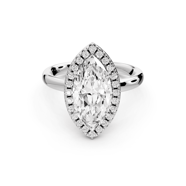 Eliana - 2ct 14k white gold marquise diamond with halo engagement ring - Mr. Alex Jewelry