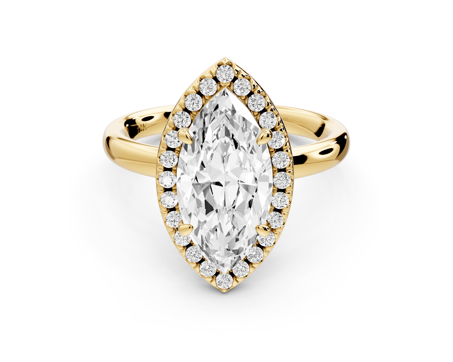 Eliana - 2ct 14k yellow gold marquise diamond with halo engagement ring - Mr. Alex Jewelry