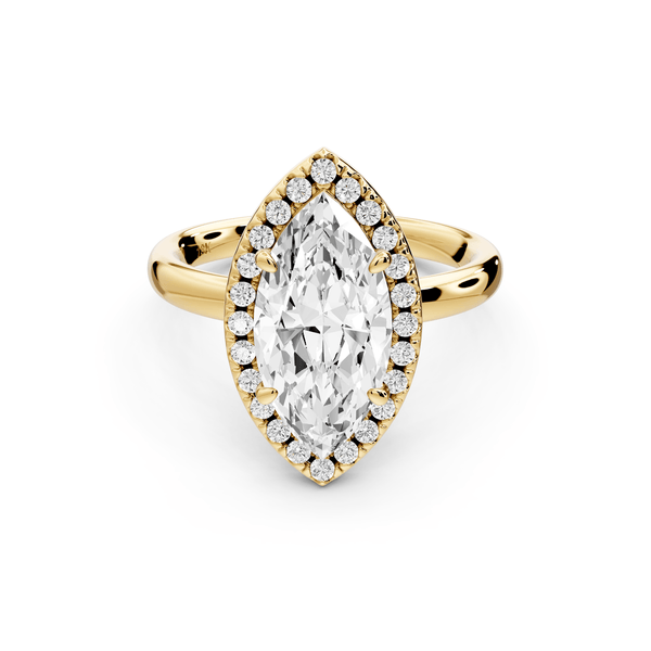 Eliana - 2ct 14k yellow gold marquise diamond with halo engagement ring - Mr. Alex Jewelry
