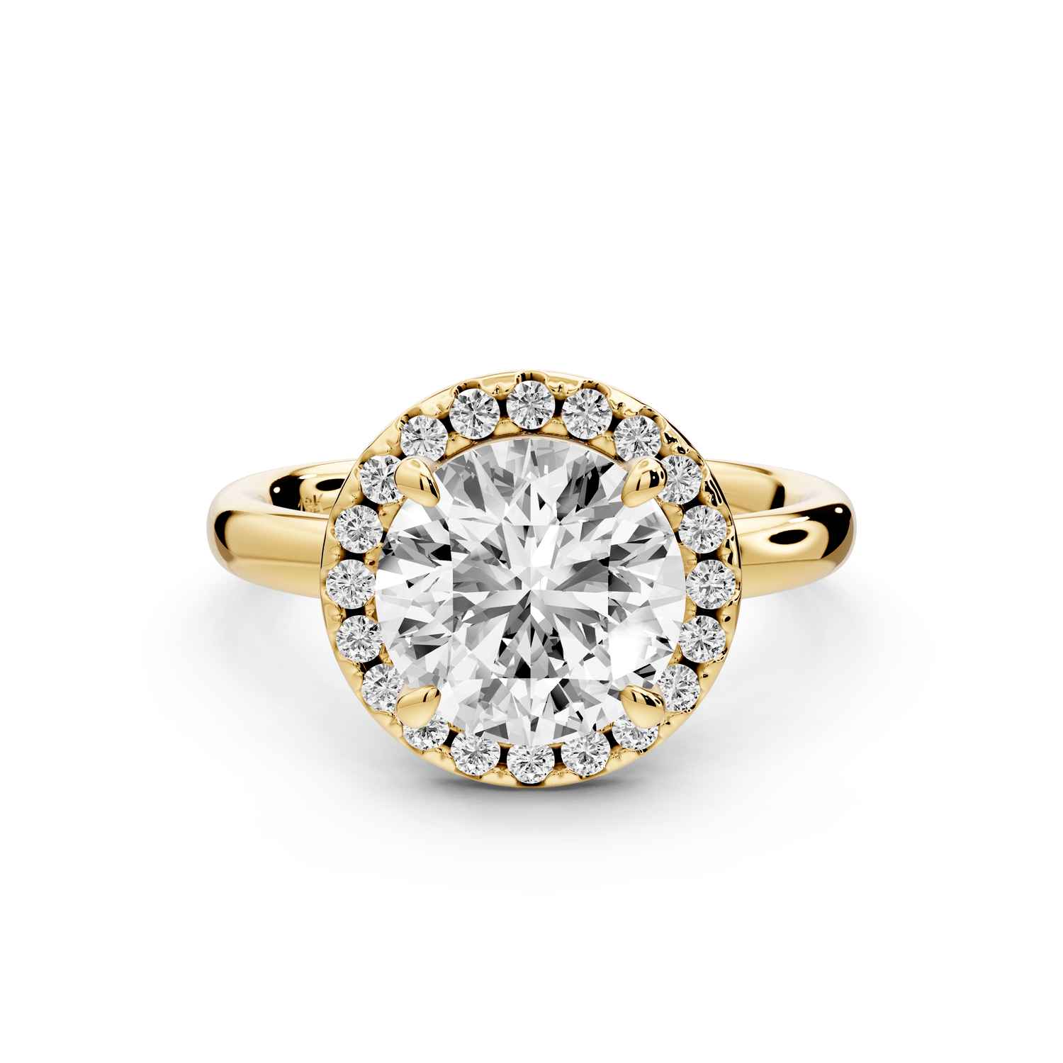 Eliana - 2ct 14k yellow gold round diamond with halo engagmennt ring - Mr. Alex Jewelry