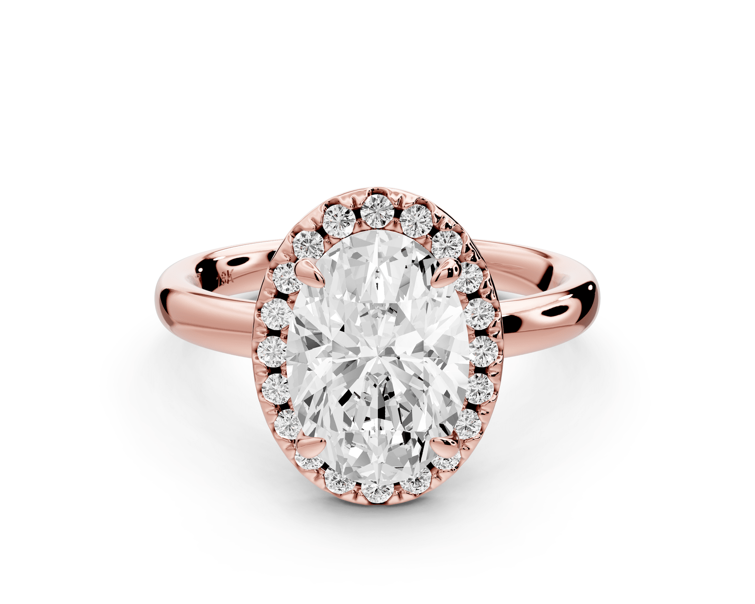 Eliana - 2ct 18k rose gold oval diamond with halo engagmennt ring - Mr. Alex Jewelry