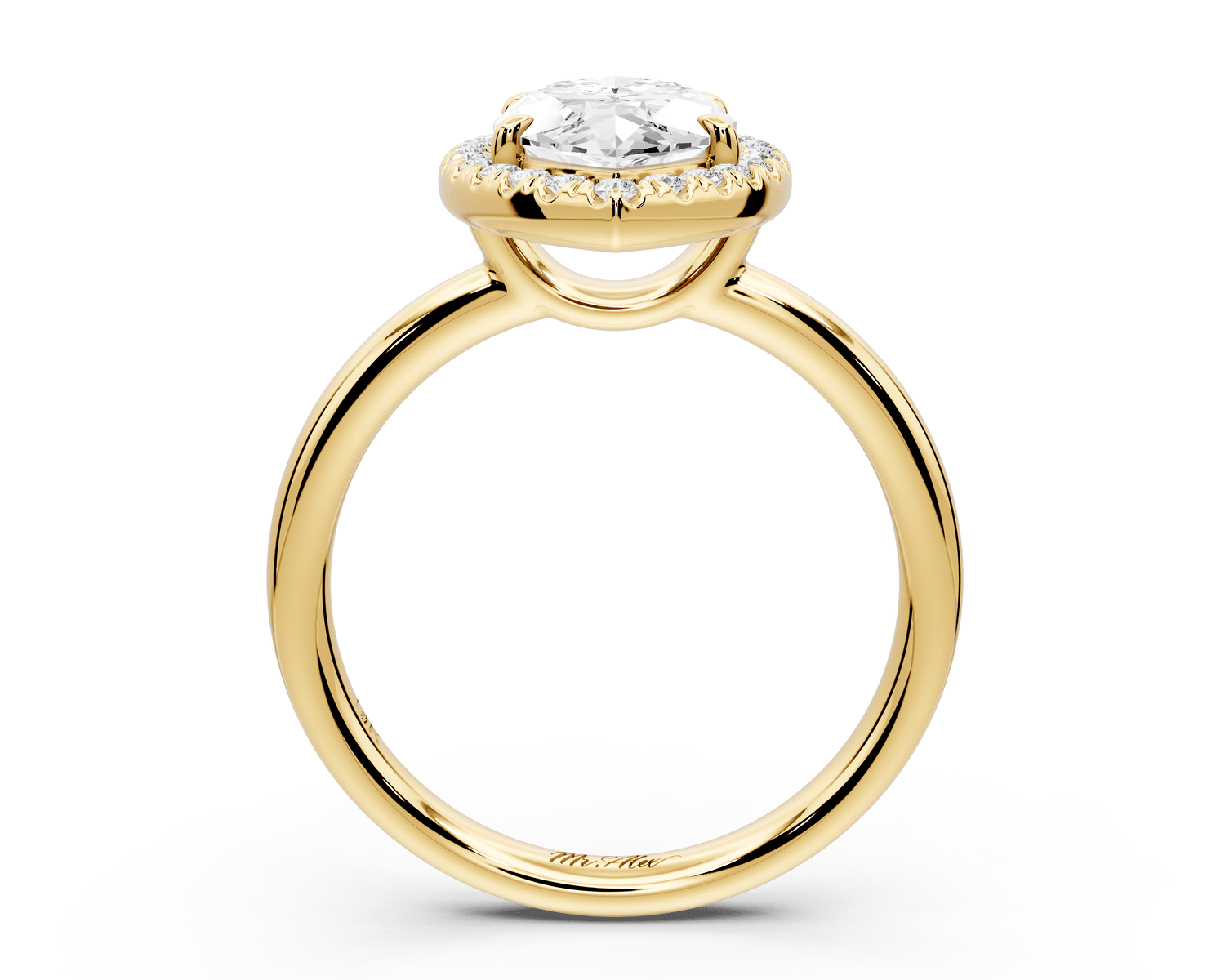 Eliana - 2ct 18k yellow gold marquise diamond with halo engagement ring - Mr. Alex Jewelry