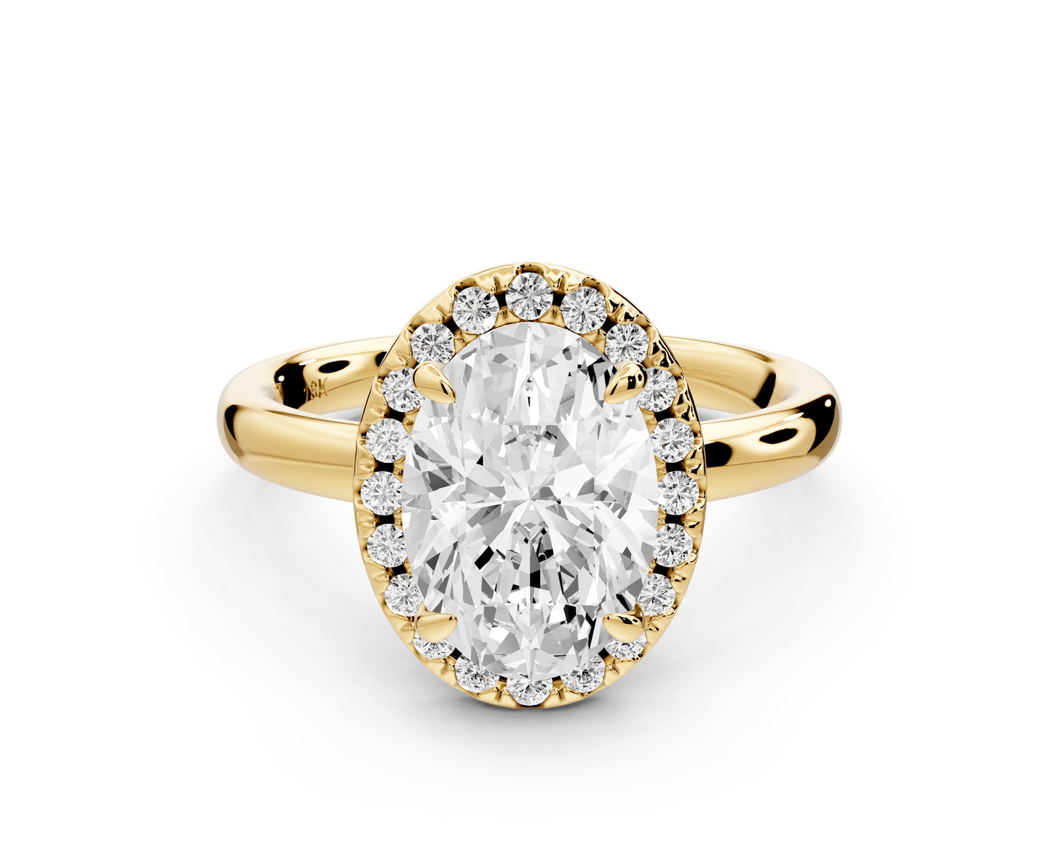 Eliana - 2ct 18k yellow gold oval diamond with halo engagmennt ring - Mr. Alex Jewelry