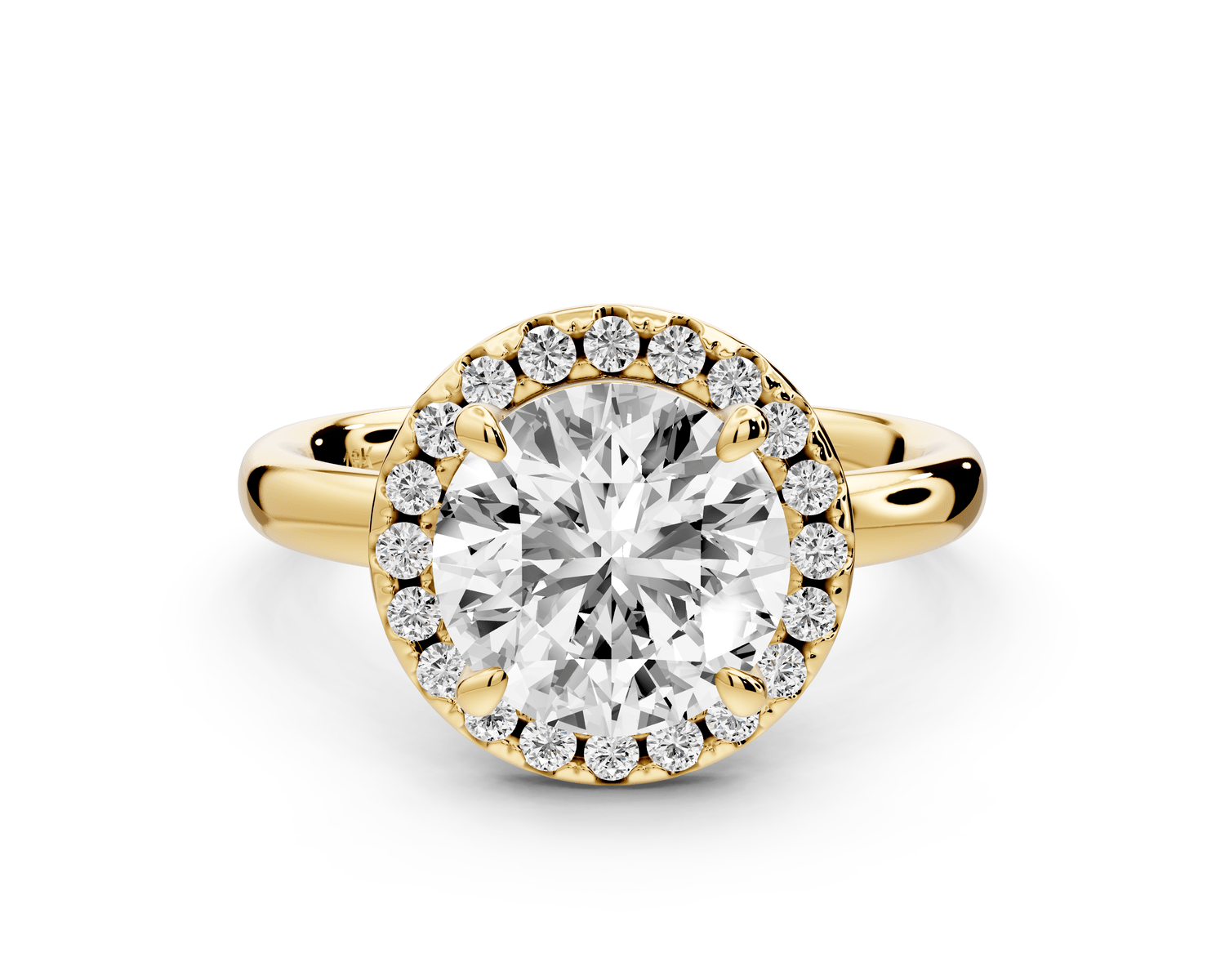 Eliana - 2ct 18k yellow gold round diamond with halo engagmennt ring - Mr. Alex Jewelry