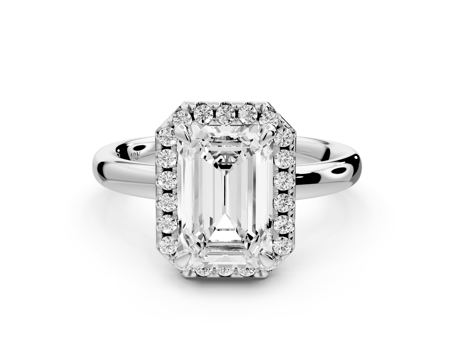 Eliana - 2ct platinum emerald diamond with halo engagmennt ring - Mr. Alex Jewelry