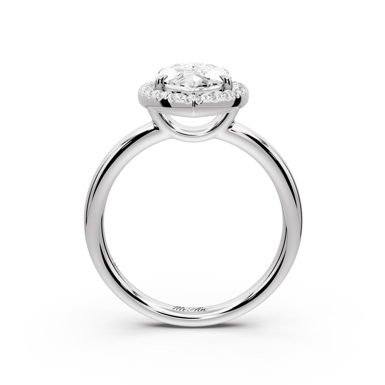 Eliana - 2ct platinum marquise diamond with halo engagement ring - Mr. Alex Jewelry