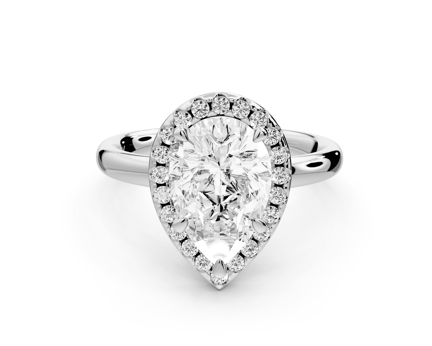 Eliana - 2ct platinum pear diamond with halo engagmennt ring - Mr. Alex Jewelry