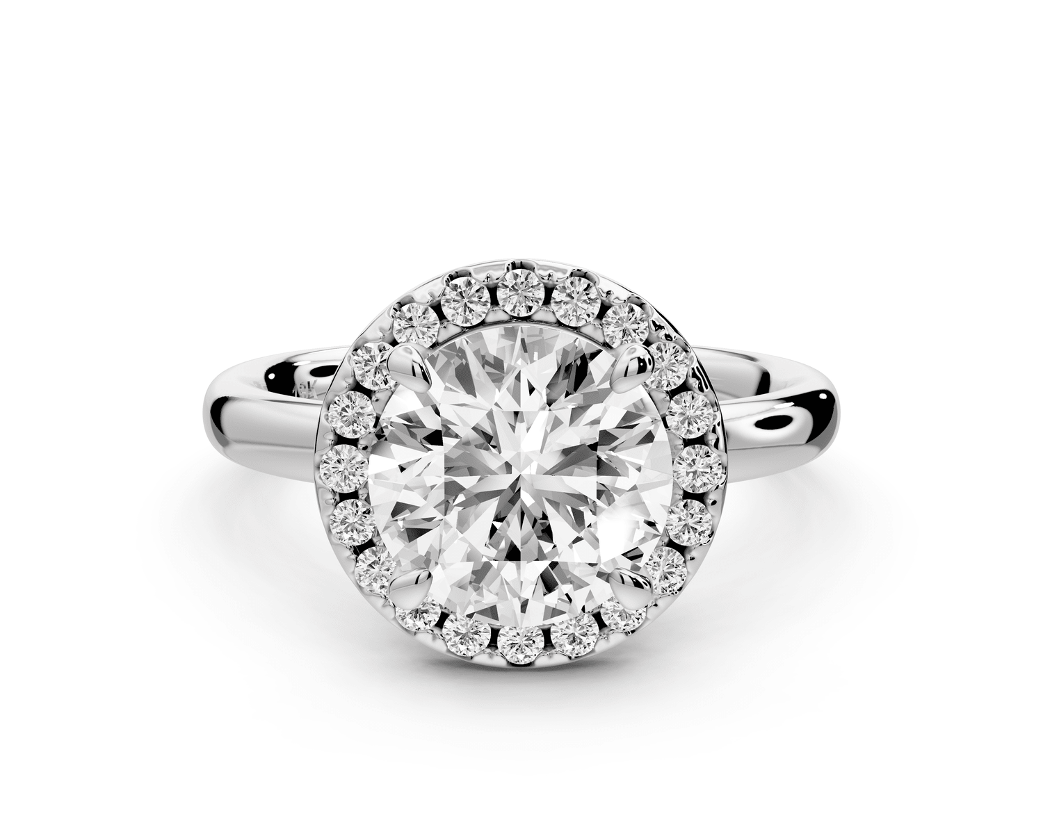 Eliana - 2ct platinum round diamond with halo engagmennt ring - Mr. Alex Jewelry