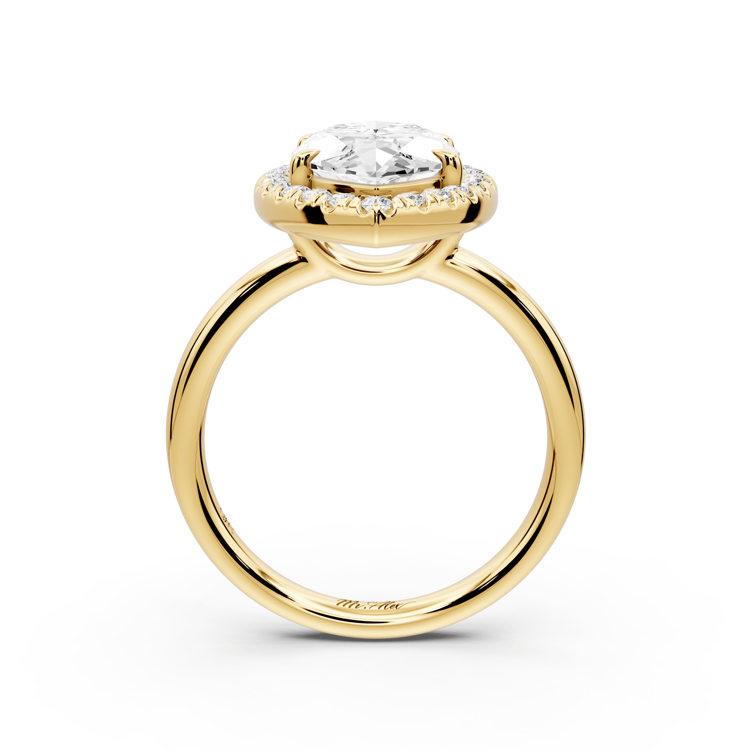 Eliana - 3ct 18k yellow gold marquise diamond with halo engagement ring - Mr. Alex Jewelry