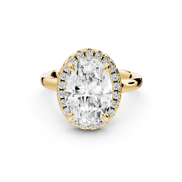Eliana - 3ct 18k yellow gold oval diamond with halo engagmennt ring - Mr. Alex Jewelry
