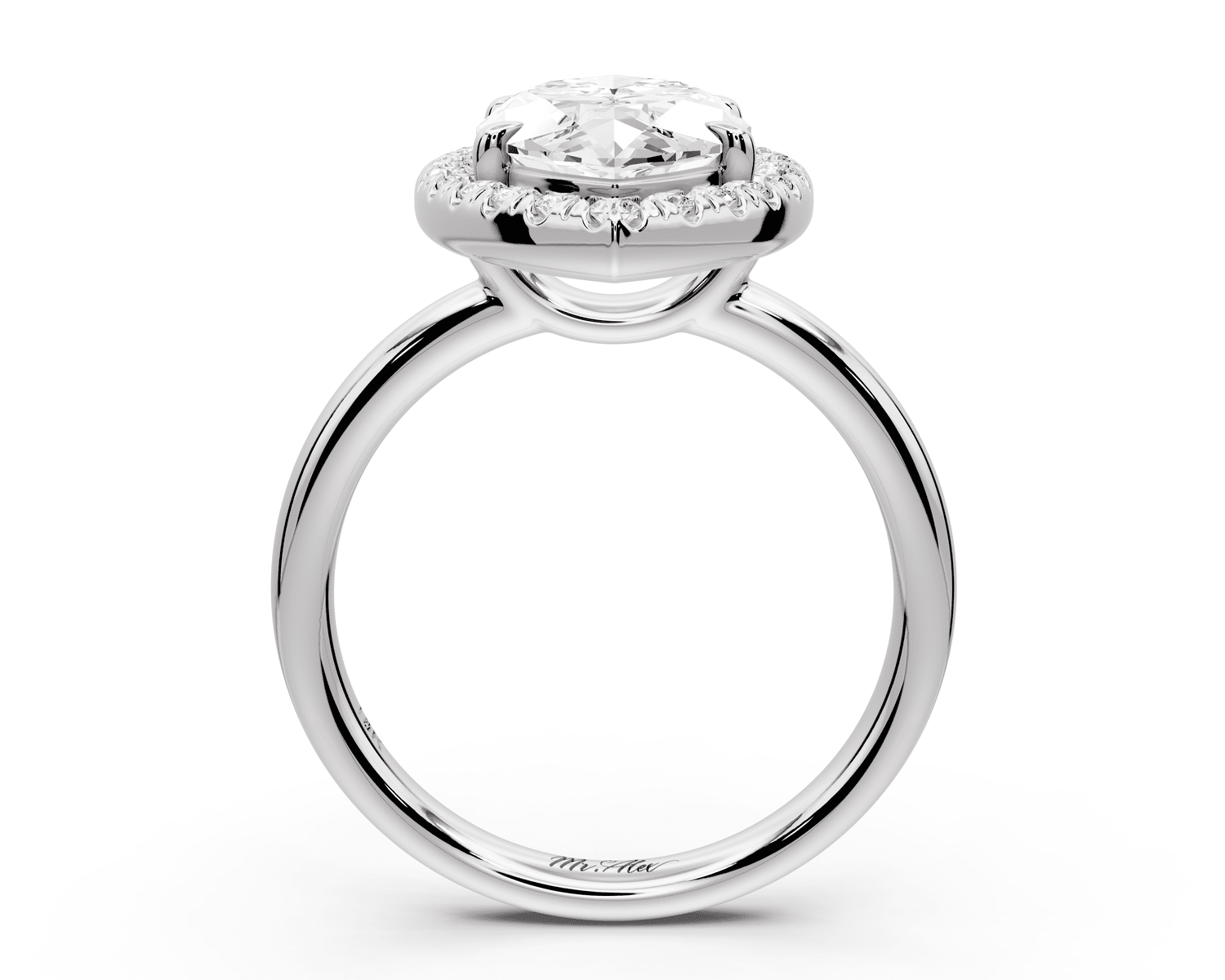 Eliana - 3ct platinum marquise diamond with halo engagement ring - Mr. Alex Jewelry