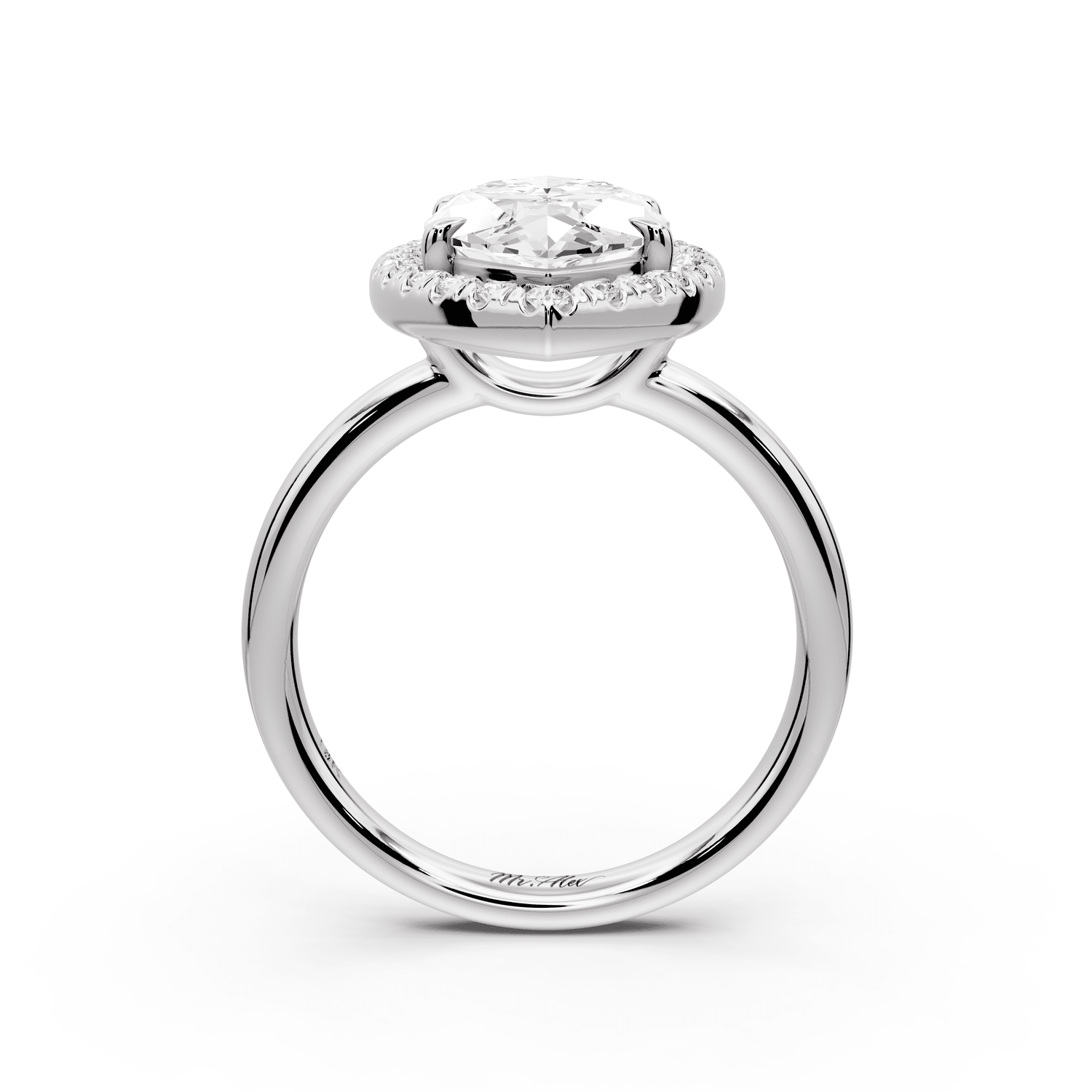 Eliana - 3ct platinum marquise diamond with halo engagement ring - Mr. Alex Jewelry