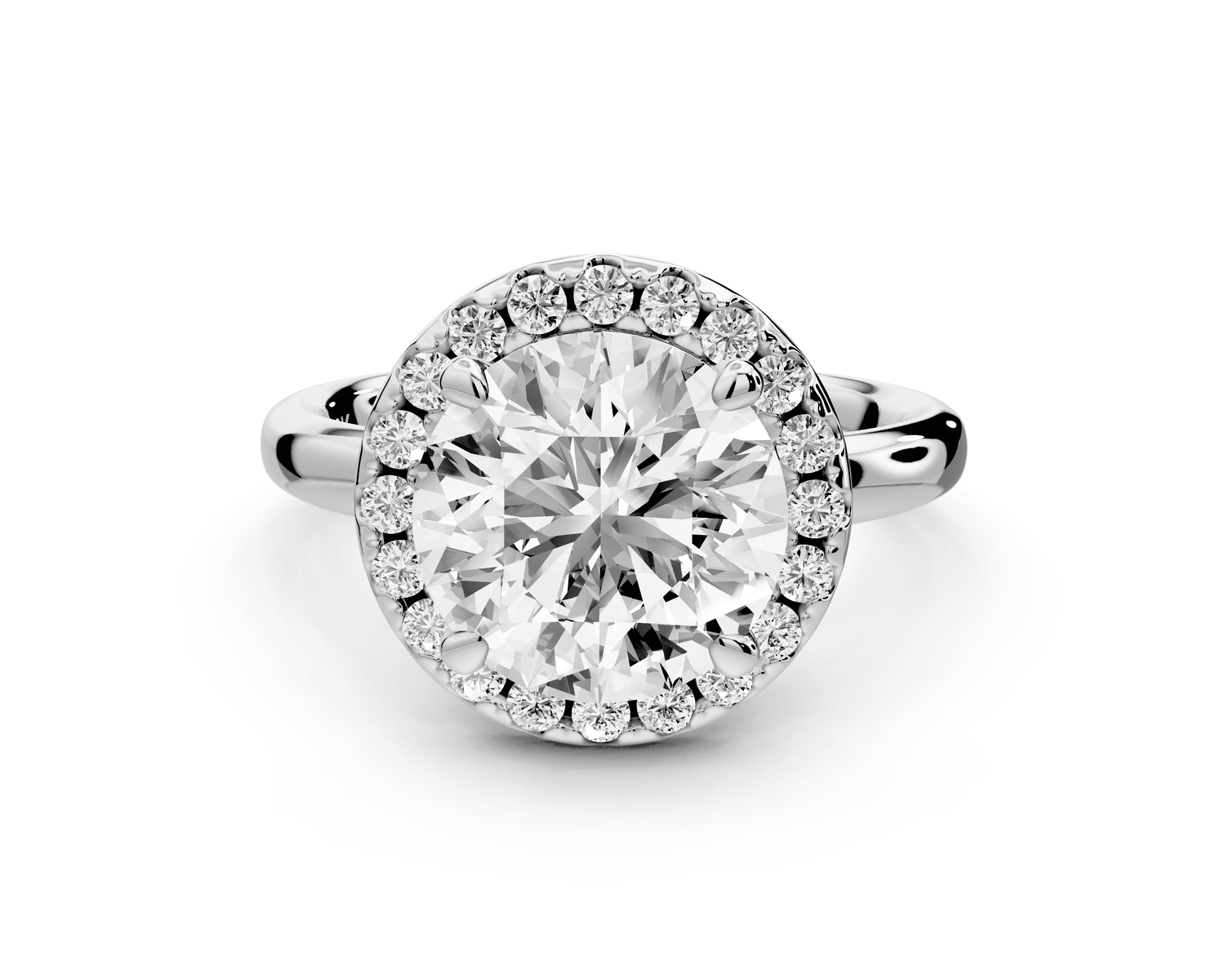 Eliana - 3ct platinum round diamond with halo engagmennt ring - Mr. Alex Jewelry
