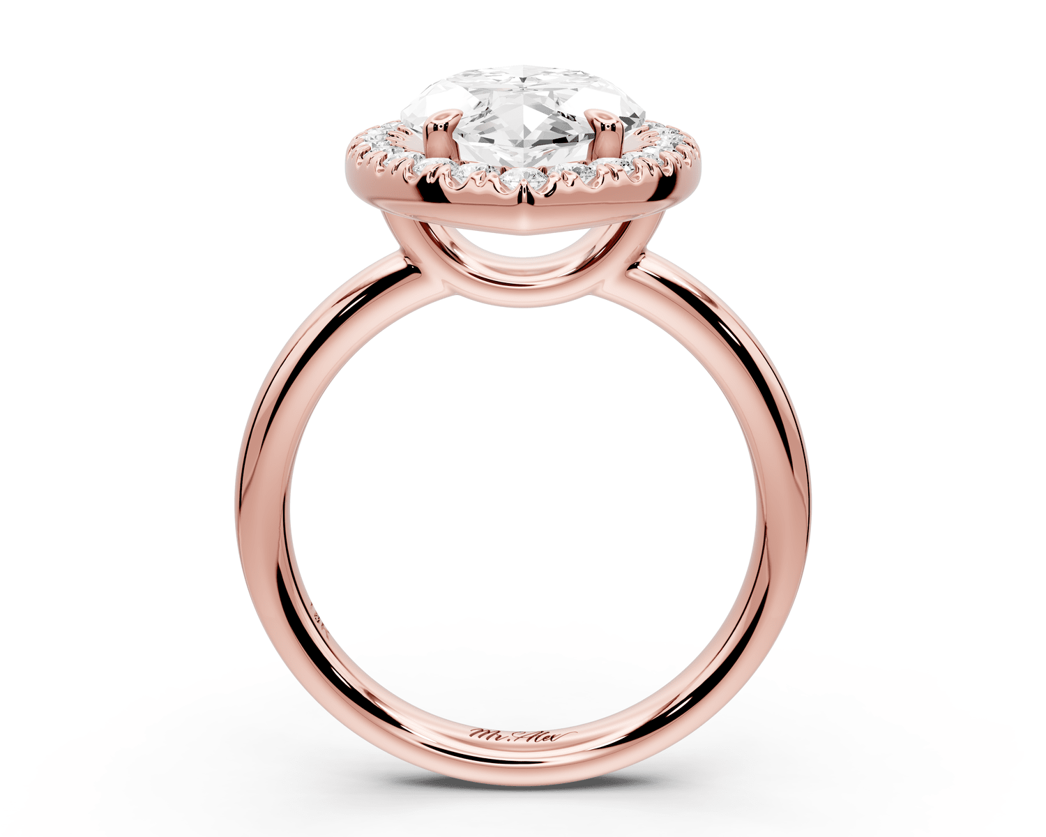 Eliana - 4ct 14k rose gold marquise diamond with halo engagement ring - Mr. Alex Jewelry