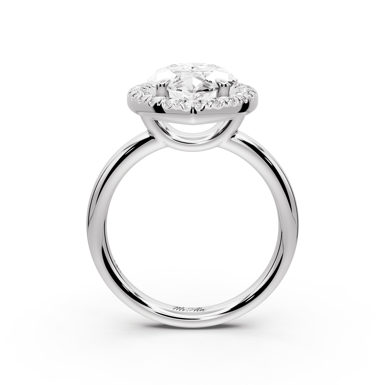 Eliana - 4ct 18k white gold marquise diamond with halo engagement ring - Mr. Alex Jewelry