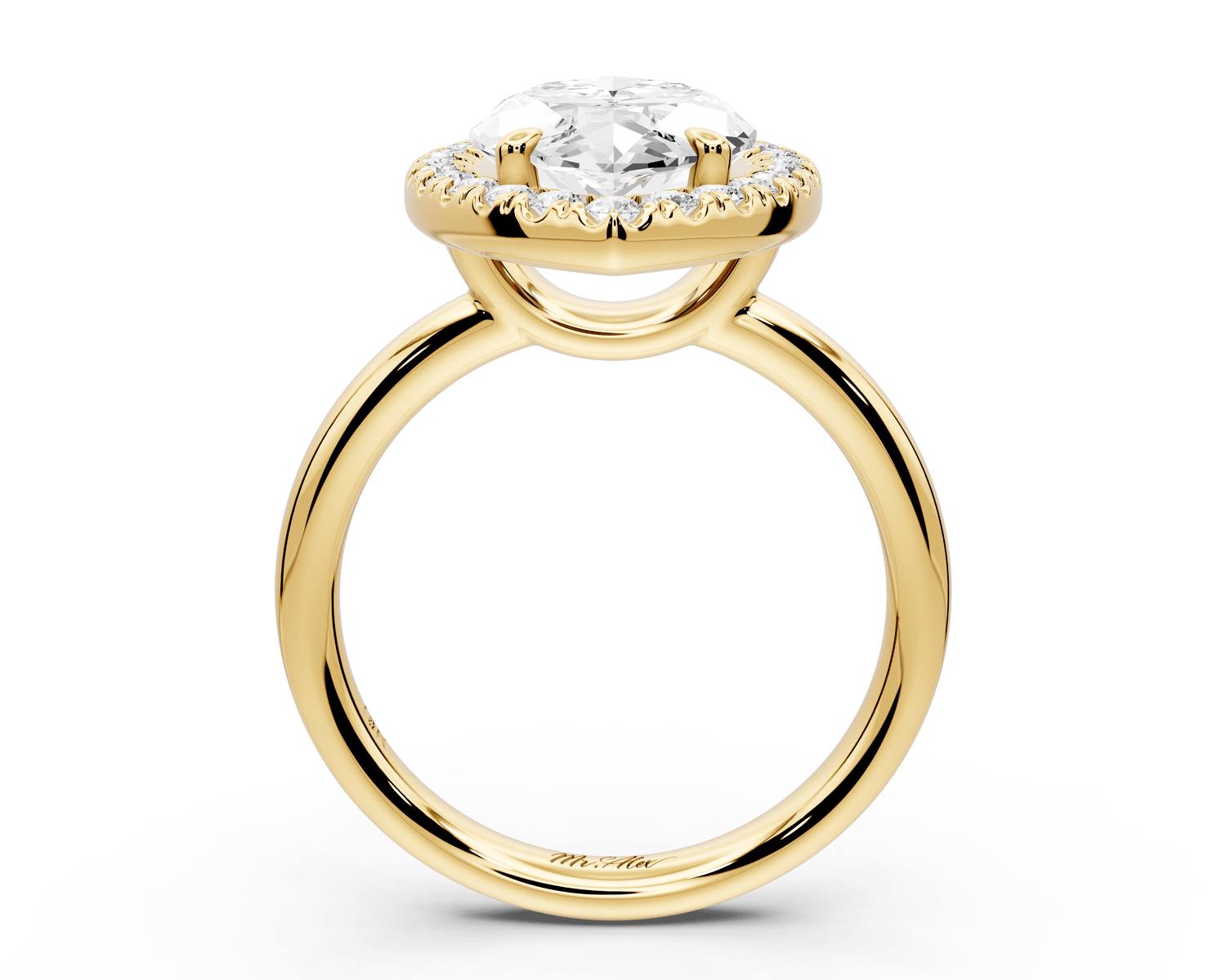 Eliana - 4ct 18k yellow gold marquise diamond with halo engagement ring - Mr. Alex Jewelry