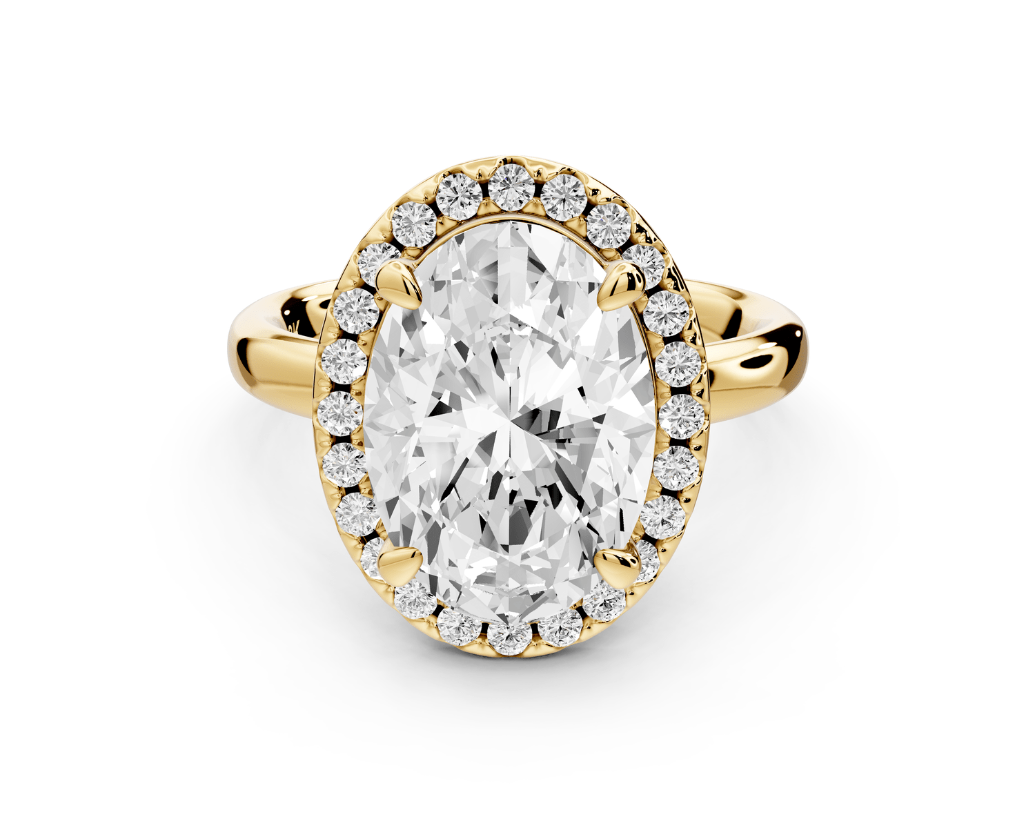 Eliana - 4ct 18k yellow gold oval diamond with halo engagmennt ring - Mr. Alex Jewelry