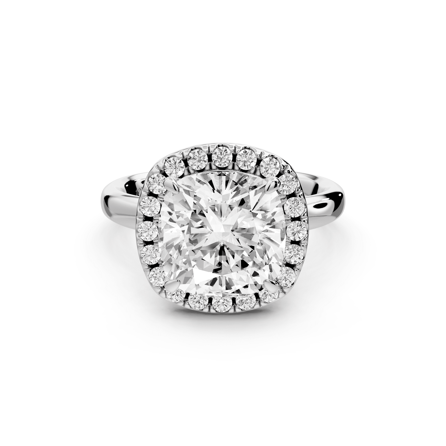 Eliana - 4ct platinum cushion diamond with halo engagement ring - Mr. Alex Jewelry