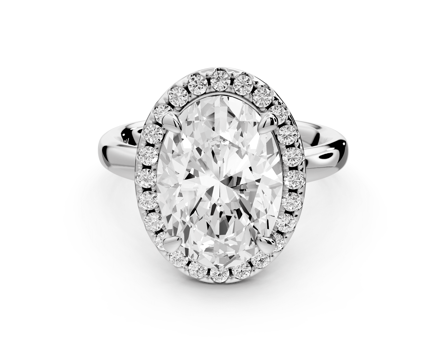 Eliana - 4ct platinum oval diamond with halo engagmennt ring - Mr. Alex Jewelry