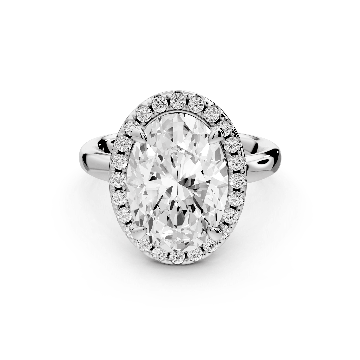 Eliana - 4ct platinum oval diamond with halo engagmennt ring - Mr. Alex Jewelry