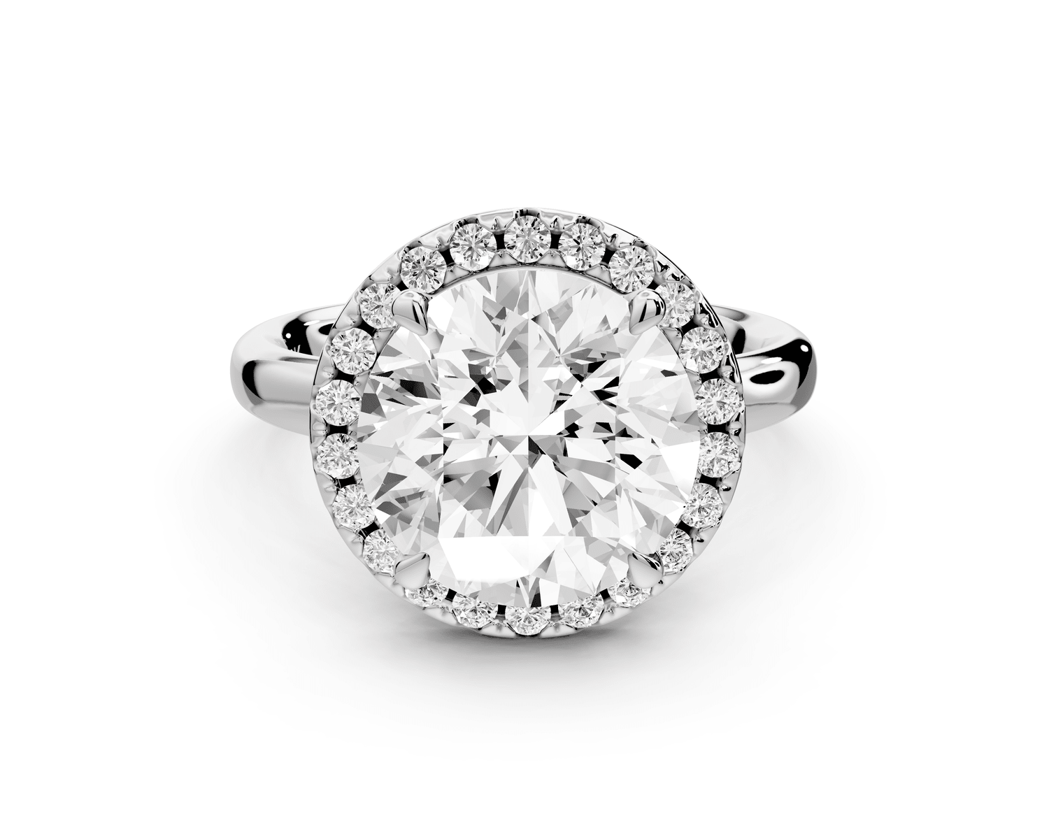 Eliana - 4ct platinum round diamond with halo engagmennt ring - Mr. Alex Jewelry