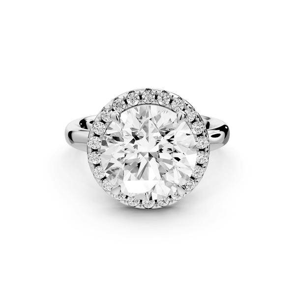 Eliana - 4ct platinum round diamond with halo engagmennt ring - Mr. Alex Jewelry
