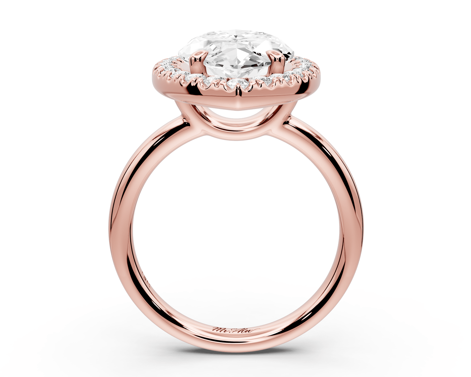 Eliana - 5ct 14k rose gold marquise diamond with halo engagement ring - Mr. Alex Jewelry