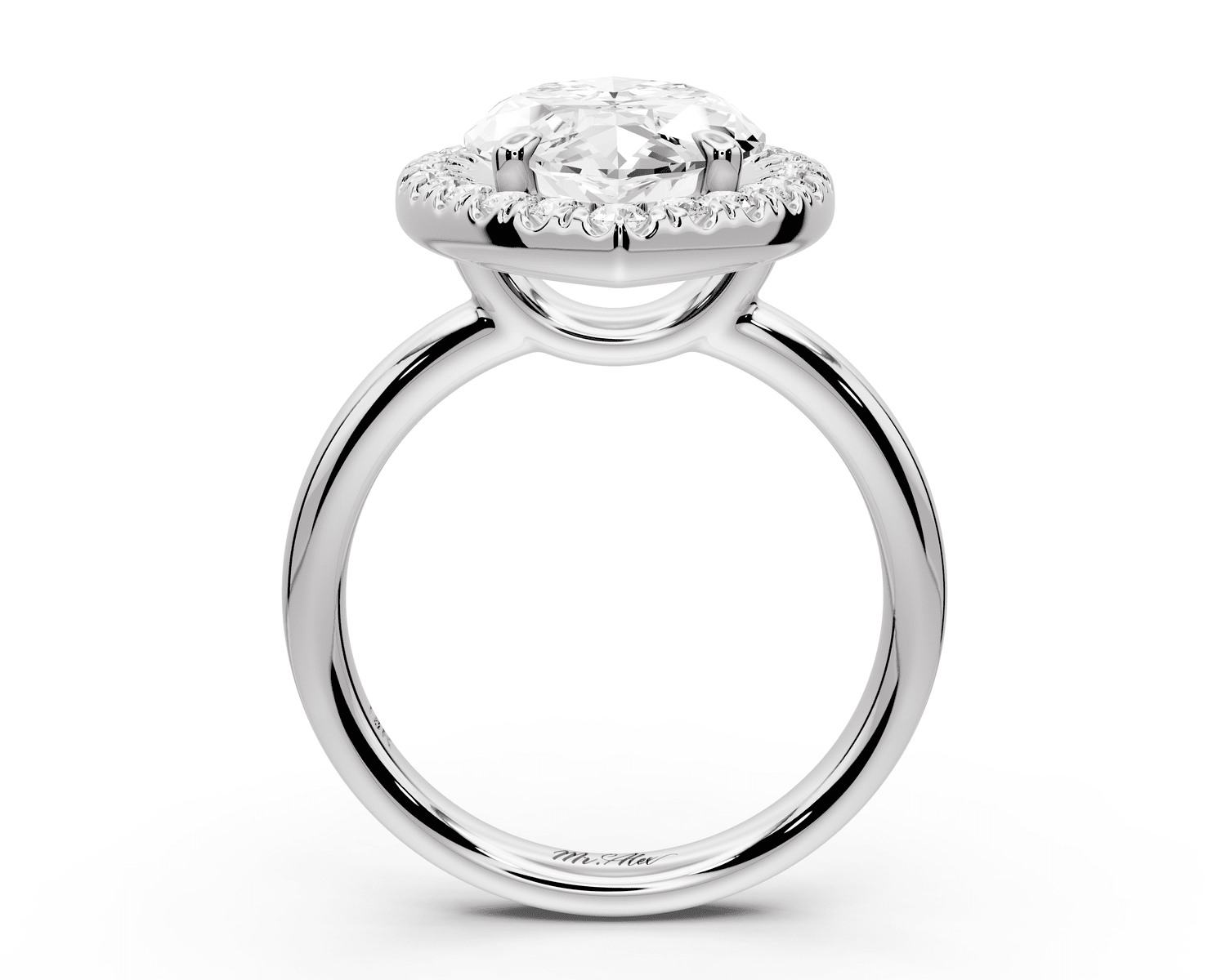 Eliana - 5ct 14k white gold marquise diamond with halo engagement ring - Mr. Alex Jewelry