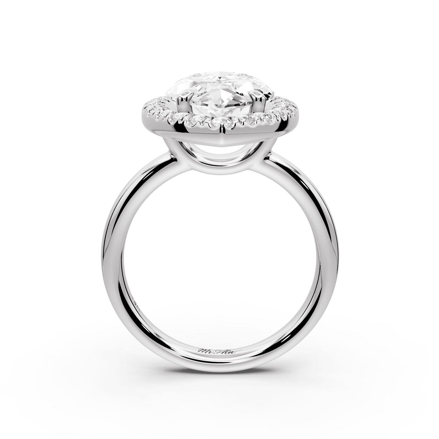 Eliana - 5ct 14k white gold marquise diamond with halo engagement ring - Mr. Alex Jewelry