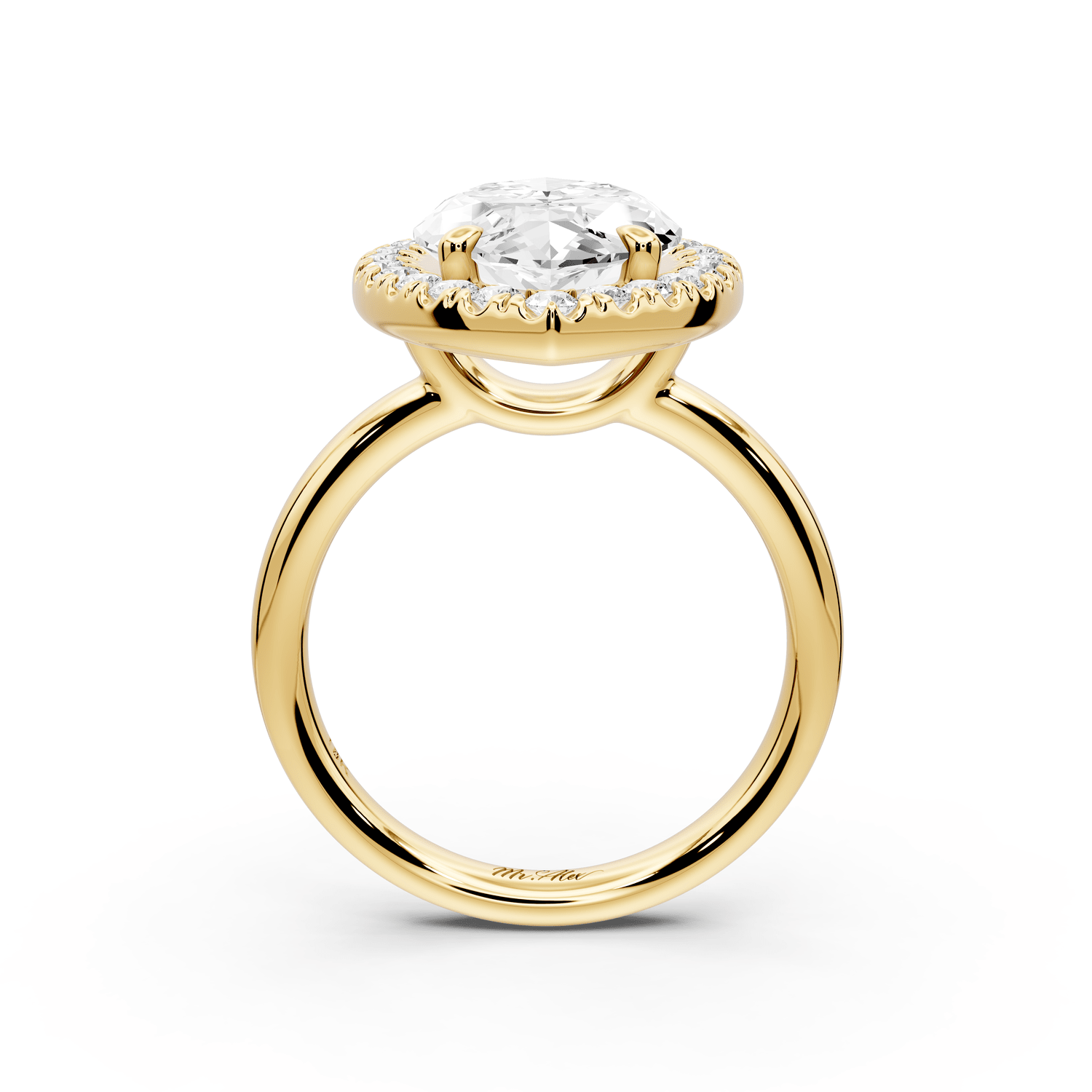Eliana - 5ct 14k yellow gold marquise diamond with halo engagement ring - Mr. Alex Jewelry