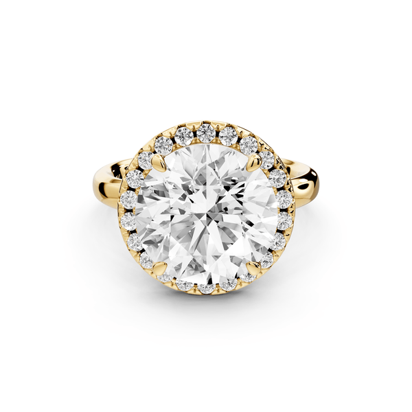 Eliana - 5ct 14k yellow gold round diamond with halo engagmennt ring - Mr. Alex Jewelry