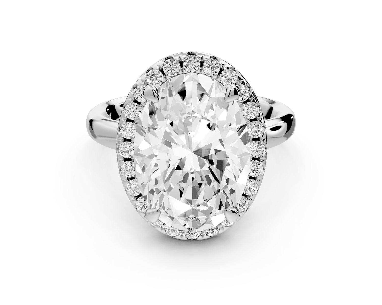 Eliana - 5ct 18k white gold oval diamond with halo engagmennt ring - Mr. Alex Jewelry