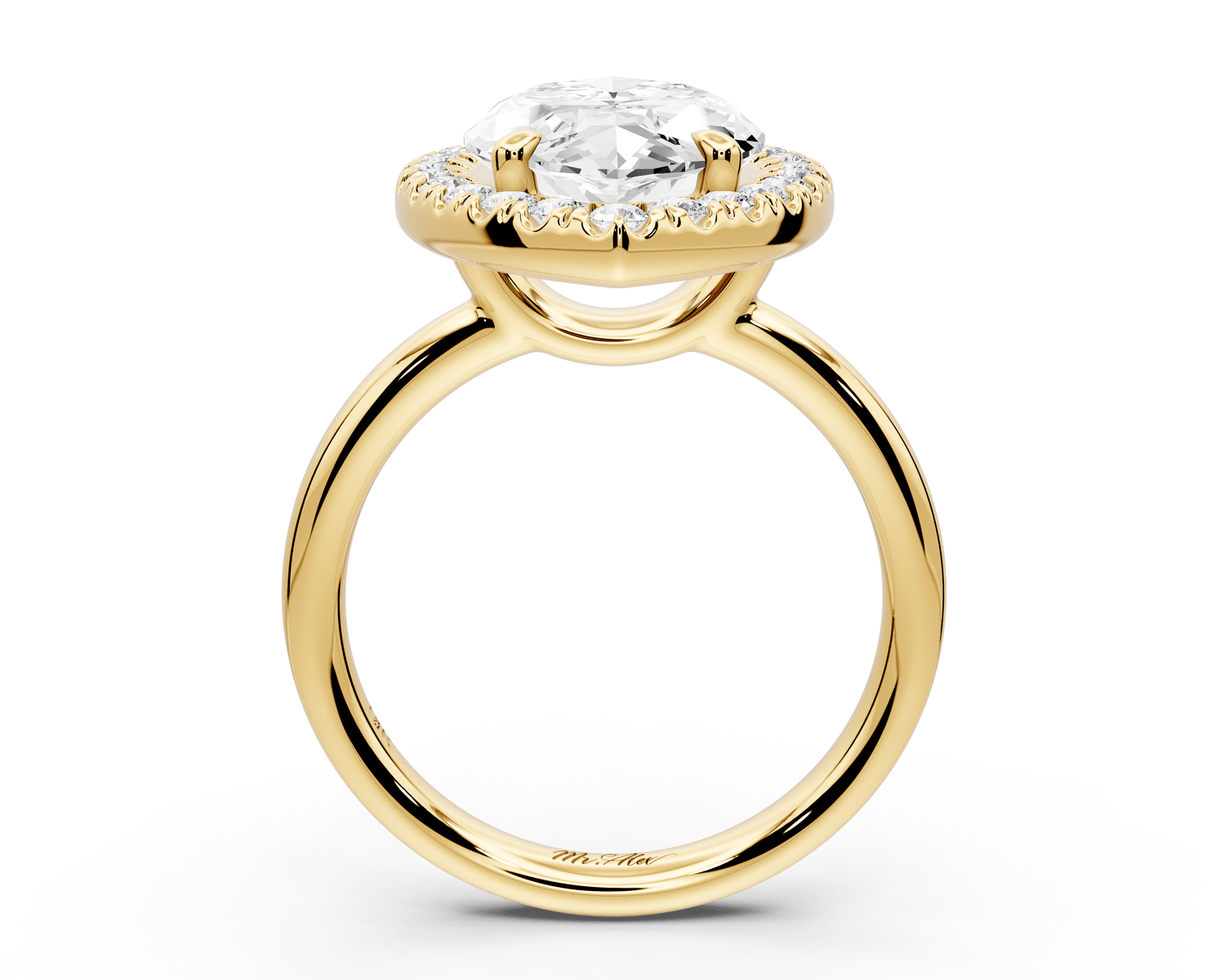 Eliana - 5ct 18k yellow gold marquise diamond with halo engagement ring - Mr. Alex Jewelry