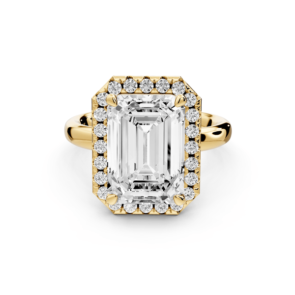 Eliana - 5ct 18k yellow gold oval diamond with halo engagmennt ring - Mr. Alex Jewelry