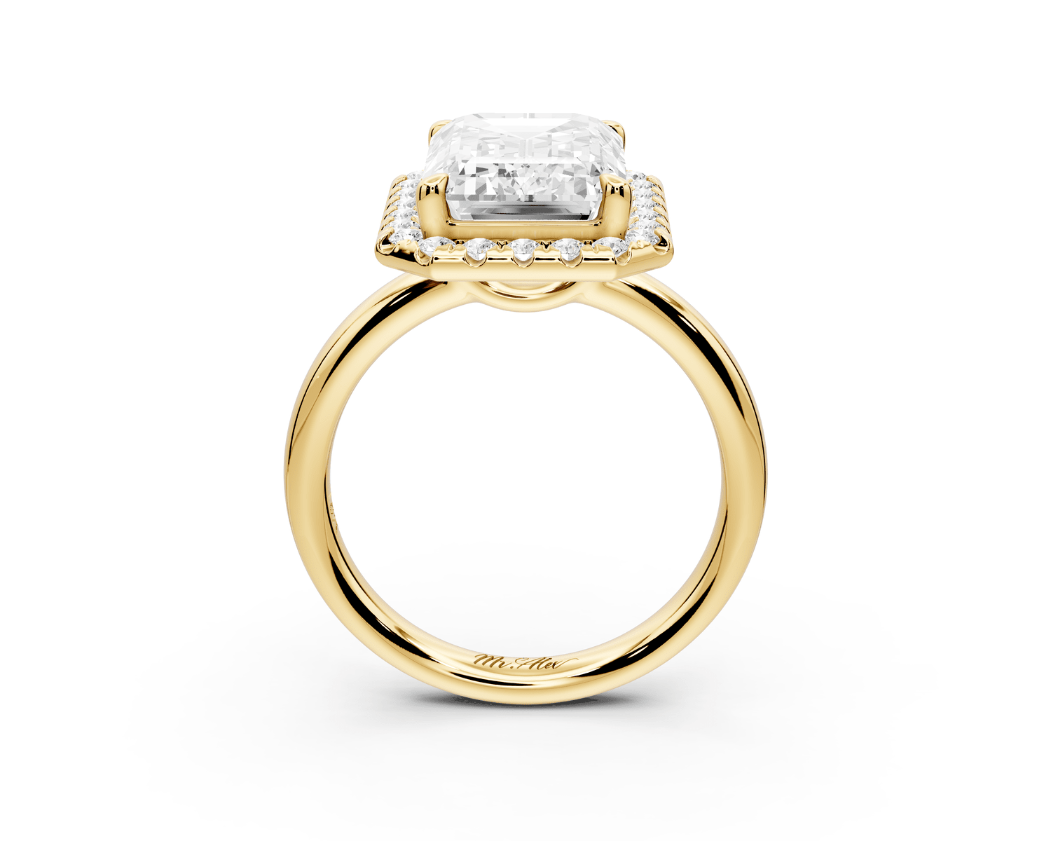 Eliana - 5ct 18k yellow gold oval diamond with halo engagmennt ring - Mr. Alex Jewelry