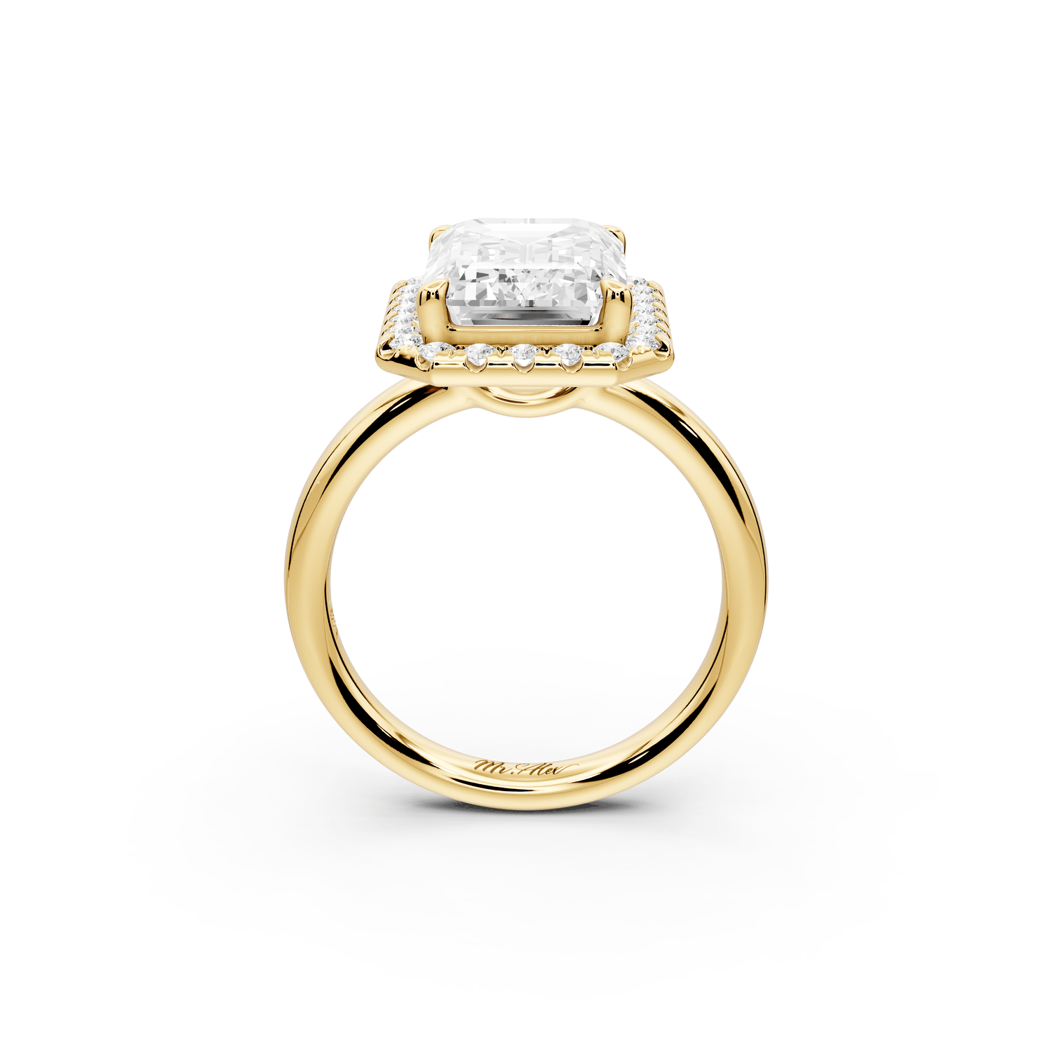 Eliana - 5ct 18k yellow gold oval diamond with halo engagmennt ring - Mr. Alex Jewelry