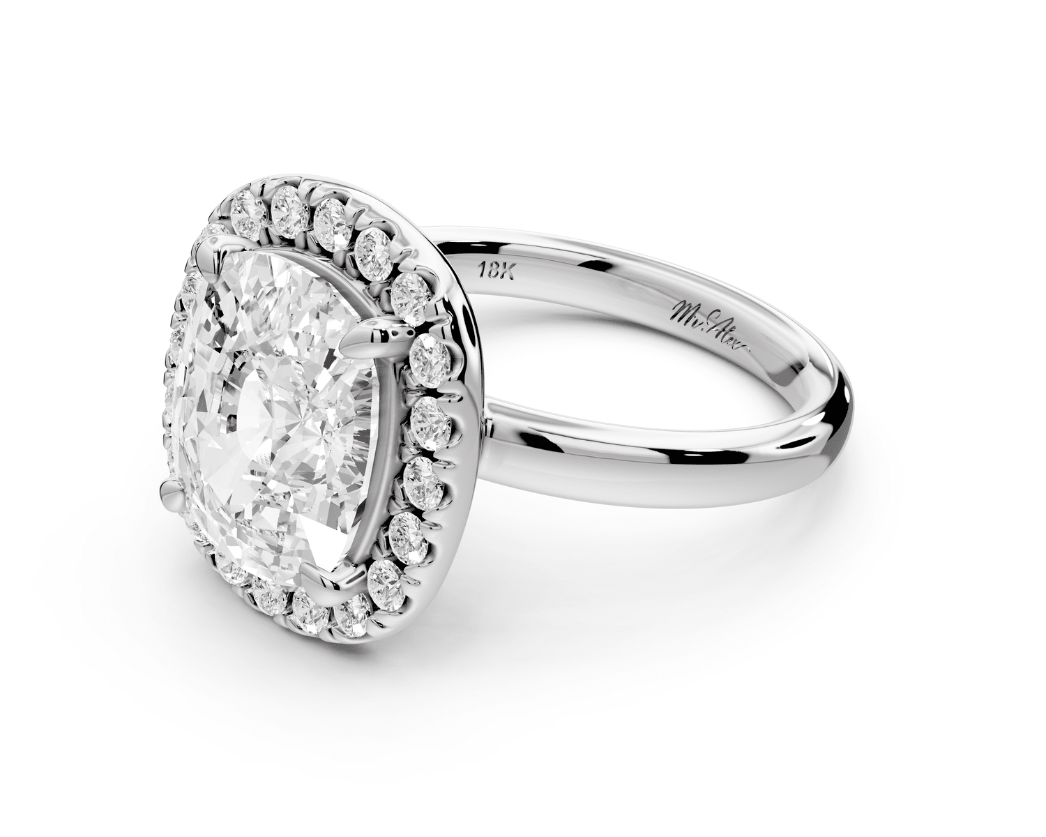 Eliana - 5ct platinum marquise diamond with halo engagement ring - Mr. Alex Jewelry