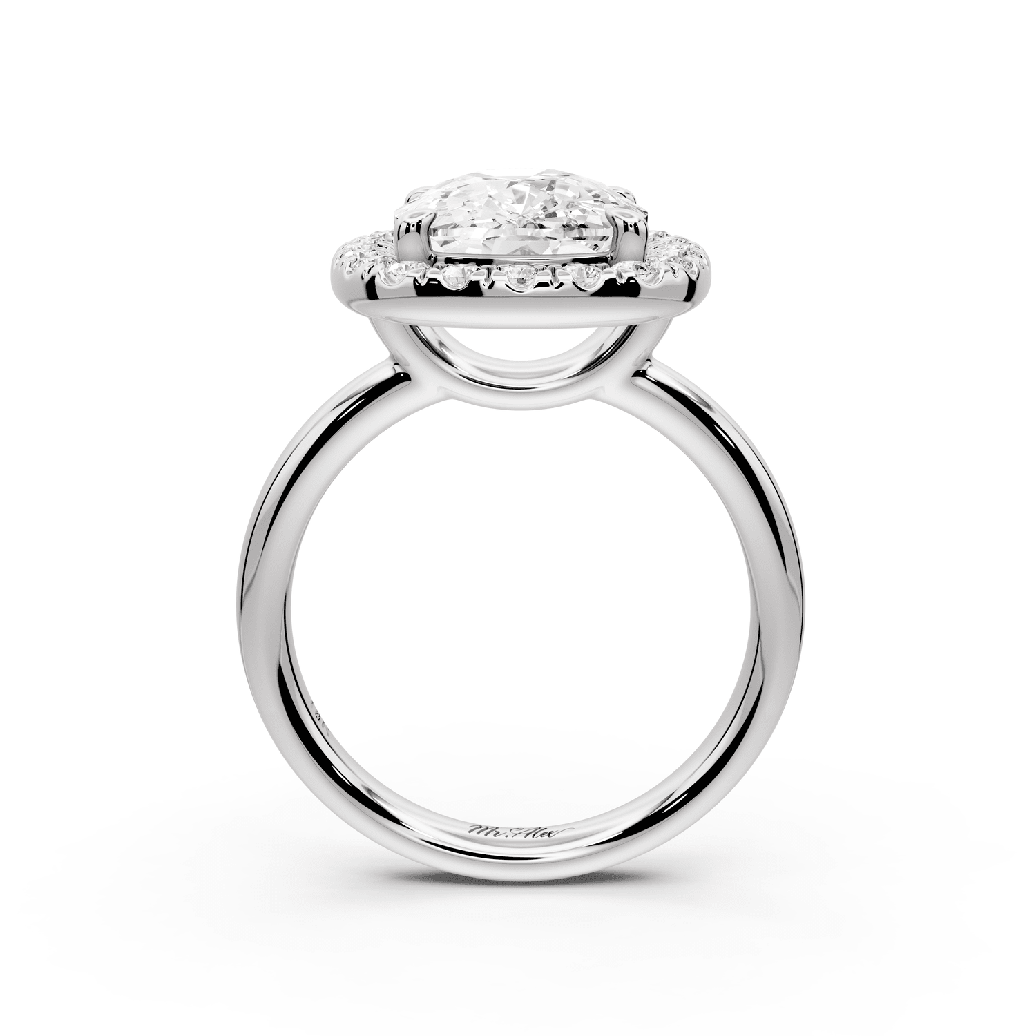 Eliana - 5ct platinum marquise diamond with halo engagement ring - Mr. Alex Jewelry