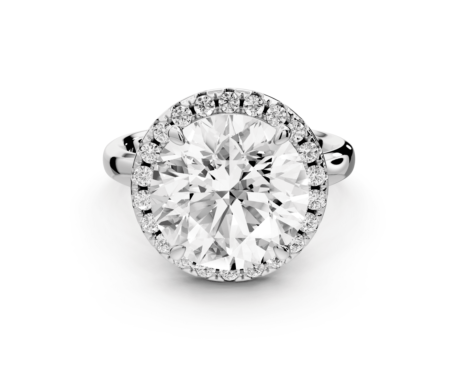 Eliana - 5ct platinum round diamond with halo engagmennt ring - Mr. Alex Jewelry