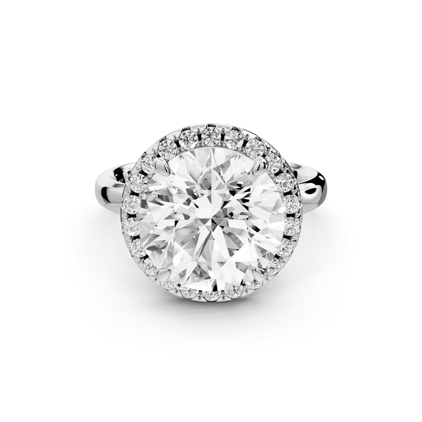 Eliana - 5ct platinum round diamond with halo engagmennt ring - Mr. Alex Jewelry