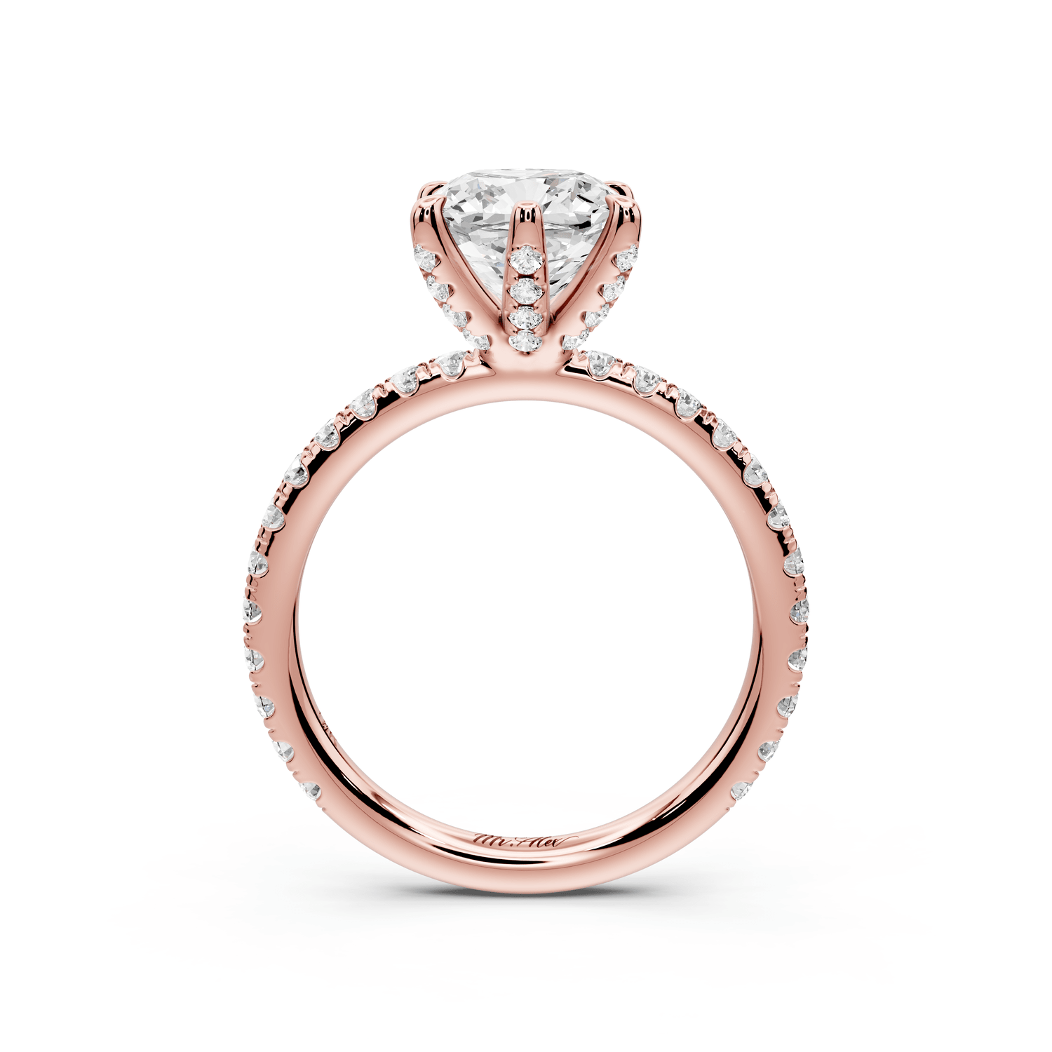 Elise - 2ct 14k rose gold cushion diamond 6 - Talon Prong Diamond Crown with Pavé Engagement Ring - Mr. Alex Jewelry