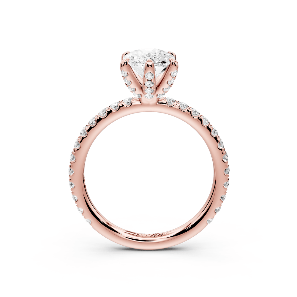 Elise - 2ct 14k rose gold ecushion diamond 6 - Talon Prong Diamond Crown with Pavé Engagement Ring - Mr. Alex Jewelry