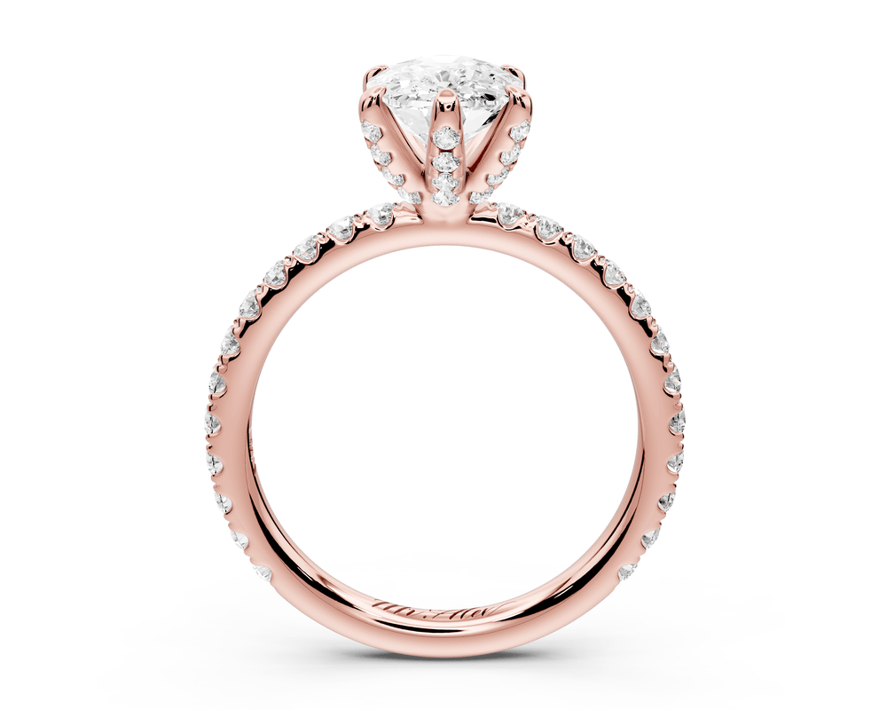 Elise - 2ct 14k rose gold ecushion diamond 6 - Talon Prong Diamond Crown with Pavé Engagement Ring - Mr. Alex Jewelry