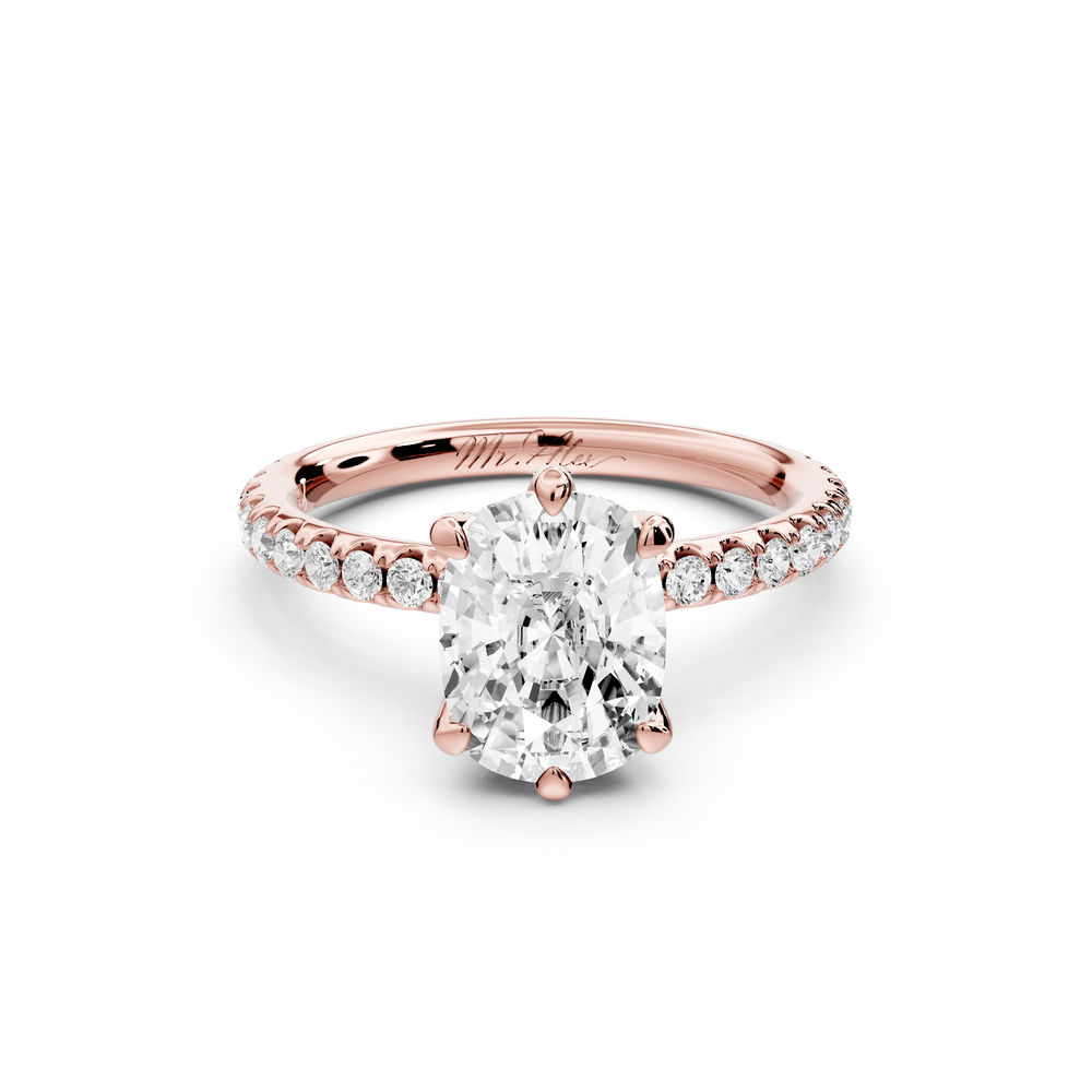 Elise - 2ct 14k rose gold ecushion diamond 6 - Talon Prong Diamond Crown with Pavé Engagement Ring - Mr. Alex Jewelry