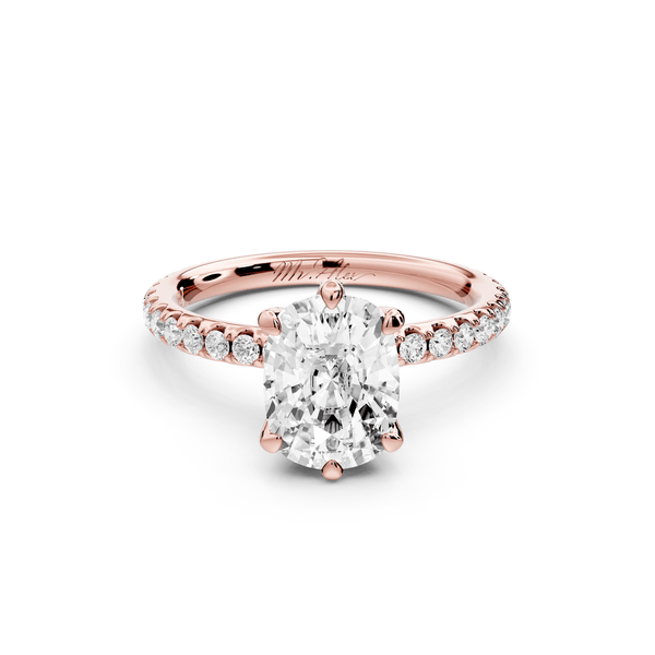 Elise - 2ct 14k rose gold ecushion diamond 6 - Talon Prong Diamond Crown with Pavé Engagement Ring - Mr. Alex Jewelry